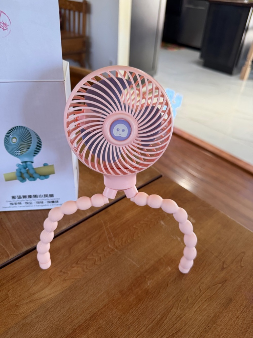 Portable Pink Flexible Tripod Fan